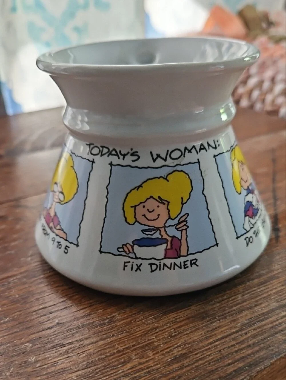 Vintage Cartoon Ceramic Non Spill Coffee Tea Mug Cup